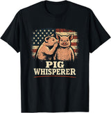 Funny Hog Design Pig Farmer Pig Whisperer Funny Pig Design Hog Farmer T-Shirt - As Pictured