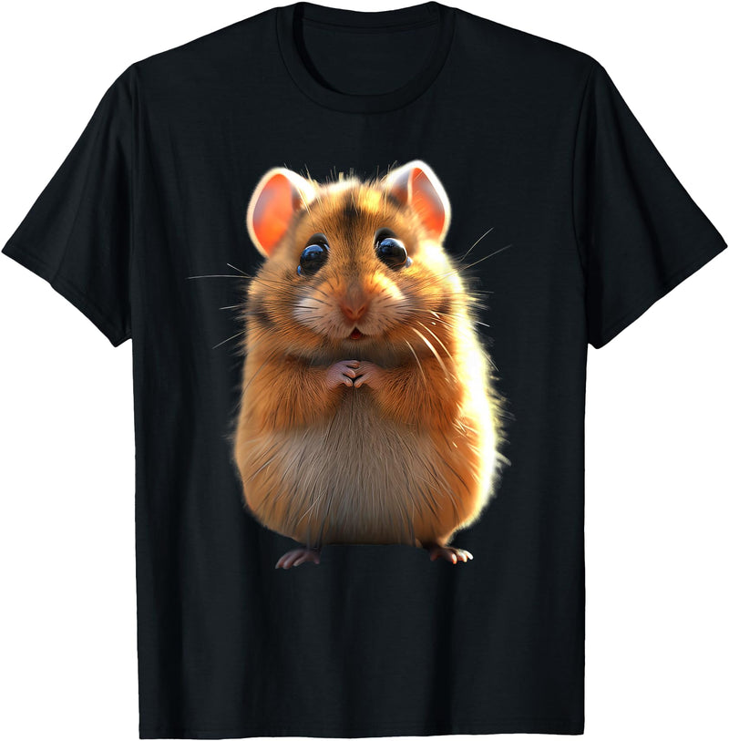 Hamster Rodent Field Hamster Cute Hamster T-Shirt - Black