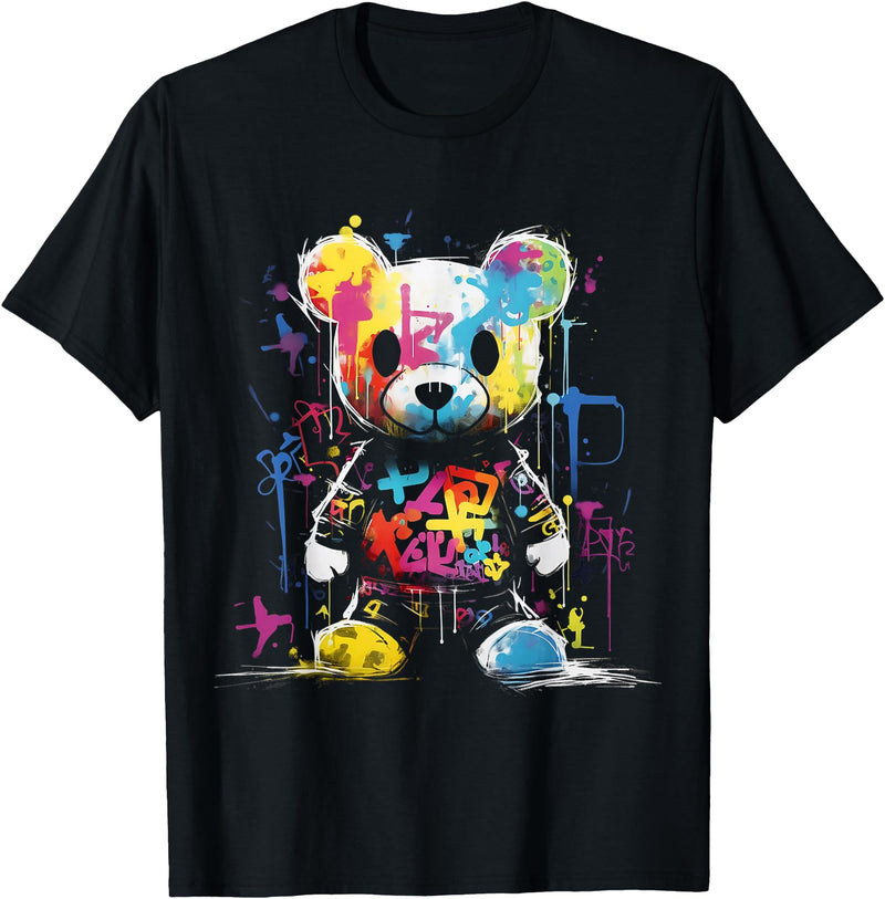 @n!mal Bear Colorful Animal Graphic Artwork Bear T-Shirt - As Pictured