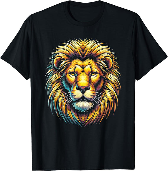 StopLyonLyonCos Co. Gift for Lion Lovers Men Women Kids Calm Relaxed Lion Face T-Shirt - Black