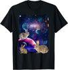 Rabbit Wildlife Animal Universe Galaxy Stars Bunny Rabbits T-Shirt in Black