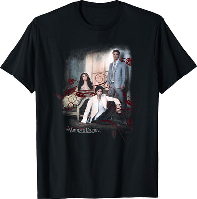 Warner Bros. Vampire Diaries 3+1 Black T Shirt T-Shirt