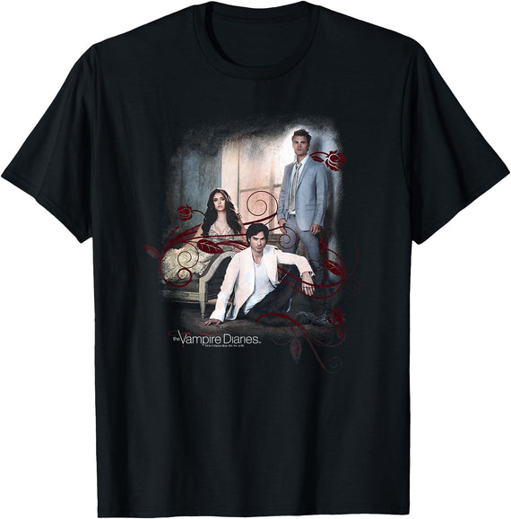 Warner Bros. Vampire Diaries 3+1 Black T Shirt T-Shirt - As Pictured