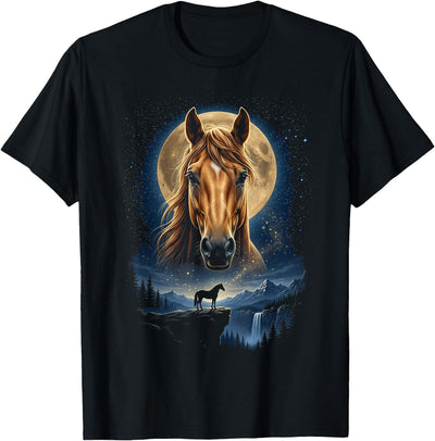 Horse Tees & Gifts for Men and Women Mystical Majestic Horse Spirit Animal Full Moon Nature Men T-Shirt