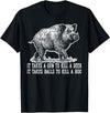Hunting - Big Ray Designs Hunting Hog Pig Sus Deer Hunting It Takes Balls Funny T-Shirt - Black