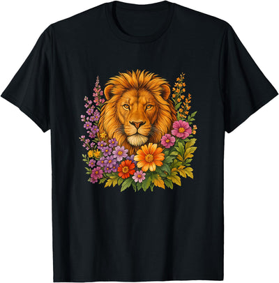 Lion Flower Floral Cute Men Women Kids T-Shirt