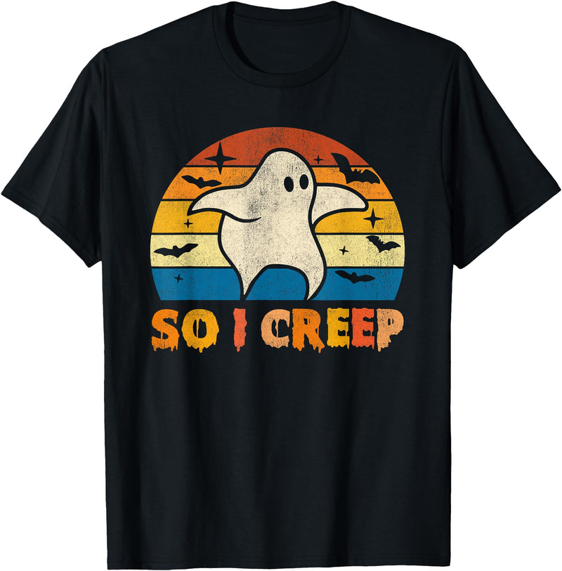 Creeping Ghost Halloween Tees So I Creep Ghost Halloween Funny T-Shirt - Black