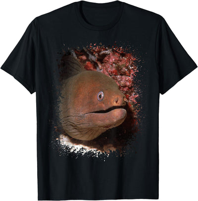 Moray Eel Photo Ocean Animal Splatter Art Aquarium T-Shirt