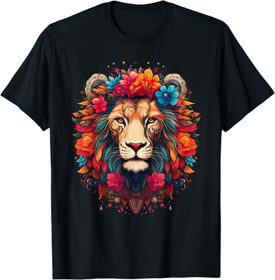 Lion colorful lions From Africa Day of the Dead T-Shirt