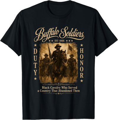 American Black Buffalo African History Military Usa Buffalo T-Shirt