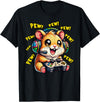 Hamster Gamer Pew Funny Video Games Vintage Boys Men Girls T-Shirt - Black