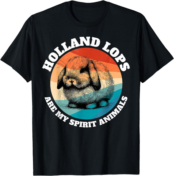 Spirit Animal Holland Lop Rabbit T-Shirt in Black