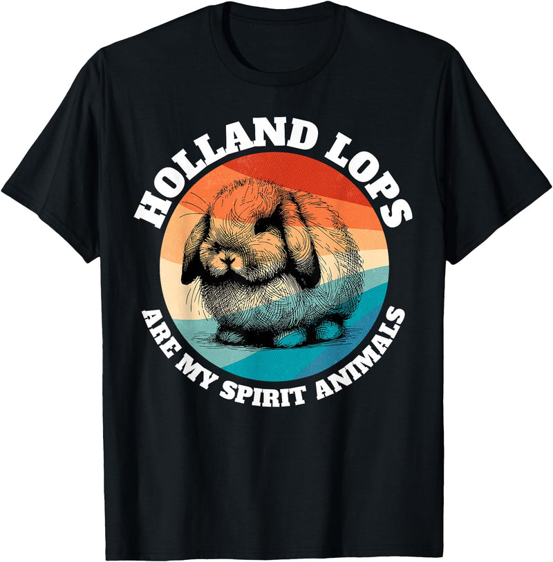 Spirit Animal Holland Lop Rabbit T-Shirt in Black