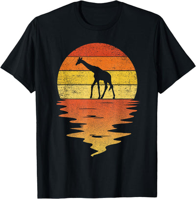Giraffe Shirt Retro Sunset 70s Vintage Giraffe T-Shirt