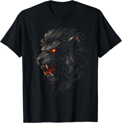 Lion Anime Goth Scary Men Women Creepy Gothic Anime Lion T-Shirt