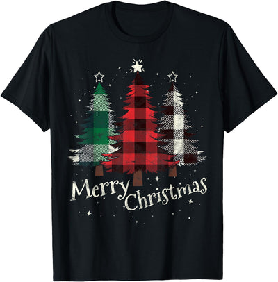 Cow Matching Family Clothes Merry Christmas Three Xmas Trees T-Shirt