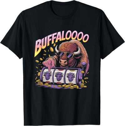 Cow Lucky Buffalo Casino Slot Machine Gambling Gift Gambler T-Shirt