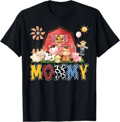Funny Farm Cow Birthday Boy Matching Mommy Family Party T-Shirt