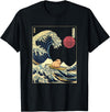 AxisNagawa Guinea Pig Kanagawa Wave Funny Surf Animal T-Shirt - Black