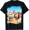 Random Galaxy Funny Llama Beach T-Shirt for Men Women Kids - Black