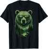 Bear Wildlife Deer Campfire Nature Apparel Bear Sunglasses Wildlife Deer Campfire Nature Vintage Forest T-Shirt - Black
