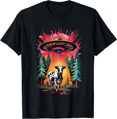 Vintage Ufo Cow Abduction Alien T-Shirt