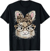 Bunny Glasses Bandana Leopard Funny Rabbit Happy Easter T-Shirt in Black