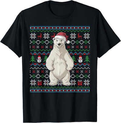 Ugly Polar Bear Lovers Xmas Sweater Santa Christmas T-Shirt