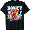 Highland Cow Easter Cute Western Farm Apparel Howdy Easter Cute Highland Cow Bunny Ears Western Easter T-Shirt - Black