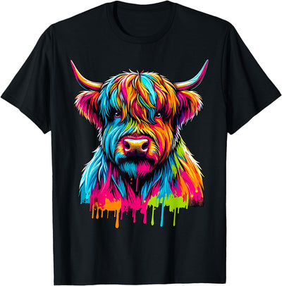 Cute Highland Cow Gifts Colorful T-Shirt