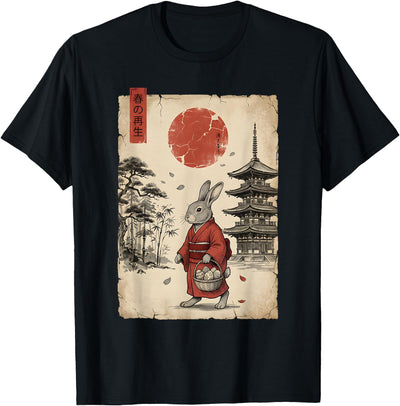 Rabbit in Kimono Japanese Art T-Shirt