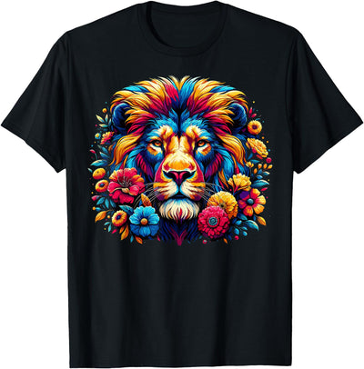 Lion Face Colorful Wild Animal Cute Lion T-Shirt