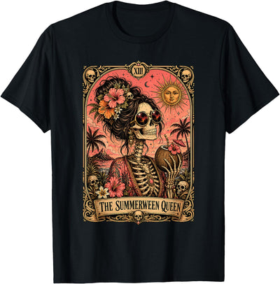 Tarot The Summerween Queen Beach Co Spooky The Summerween Queen Gothic Mom Halloween July T-Shirt