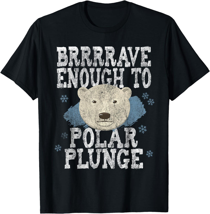 Take The Plunge Designs Funny Polar Bear Plunge Joke - Brrrr Cold Water Event T-Shirt - Black