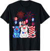 Fireworks American Flag Funny Pig 4th of July Fireworks American Flag Funny Pig Patriotic Farmer 4th July T-Shirt - Black