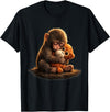 CONLEE Cute Baby Monkey Punch Viral Zoo Japan Design T-Shirt - Black