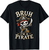 Bruh I'm A Pirate Collection Bruh I'm A Pirate Skeleton Captain Halloween Humor T-Shirt - Black