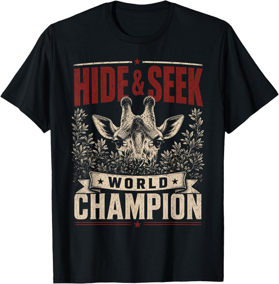 Missing Gracie Giraffe Gracie The Giraffe Hide and Seek World Champion T-Shirt - Black