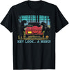 Funny Camping Lovers Gift Tee Hey Look A Menu Funny Bear Camping Retro Vintage Camper Car T-Shirt - Black