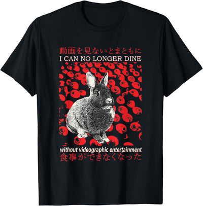 I Can No Longer Dine Rabbit Pattern T-Shirt