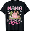 Famer Pink Cow Birthday Matching Tees Mama Of The Birthday Girl 1St Birthday Pink Cow Farm T-Shirt - Black