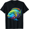 Parrotfish Lover Gifts and Apparel Multicolor Parrot Tropical Fishing T-Shirt, Unisex-Adults, Short Sleeve, T-Shirt, Small - Black