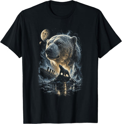 Titanic Polar Bear Howling Moon Iceberg T-Shirt