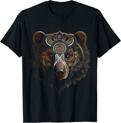 Bear Mandala Fantasy Creative Animal Motif Bear T-Shirt