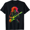 Rock Metal Skeleton Graphic Tees Skeleton Graphic Tee Playing Guitar Rock Band Halloween T-Shirt - Black
