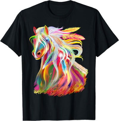Love Horses Apparel For Girls Women Horse Head Watercolor Equestrian T-Shirt
