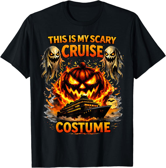 Cruise Trip Vacation Halloween Gifts This is My Scary Cruise Costume - Halloween Scary Cruiser T-Shirt - Black