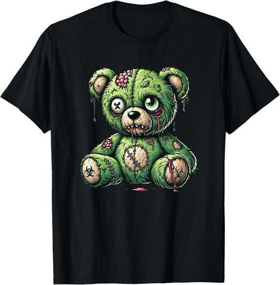 Nerdy Dreamaz Designs Zombie Bear Halloween Zombie Teddy Zombie Lover T-Shirt - Black
