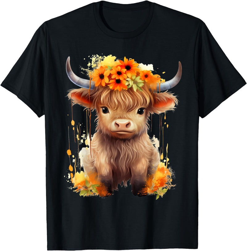 Western Shirts for Girls Men, Highland Cow Gifts Cow, Scottish Highland Cow, Western Wear, Highland Cow T-Shirt - Black