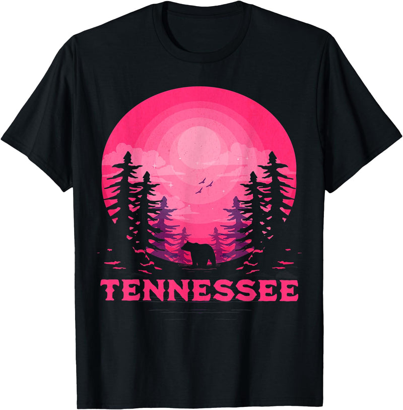 Smoky Mountains Tennessee Hike Outdoor Tennessee Bear Nature Outdoors T-Shirt - Black